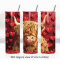 Highland cow love 20oz stainless steel insulated tumbler drinkware valentine