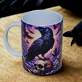 Mystical Raven skull 15oz coffee mug new novelty cup