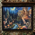 Mystical woodland fairy forest girl animals 8x10 inch print