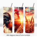 Rooster 20oz stainless steel insulated tumbler drinkware travel cup water bottle