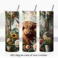 Highland cow spring 20oz stainless steel insulated tumbler drinkware