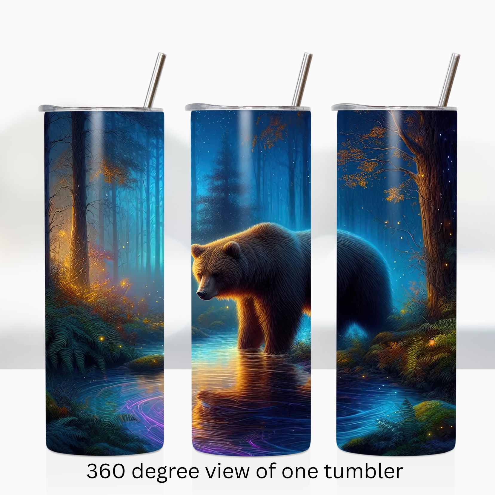Mystical forest bear 20oz stainless steel insulated tumbler drinkware