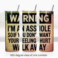 Sarcastic saying 20oz stainless steel insulated tumbler drinkware