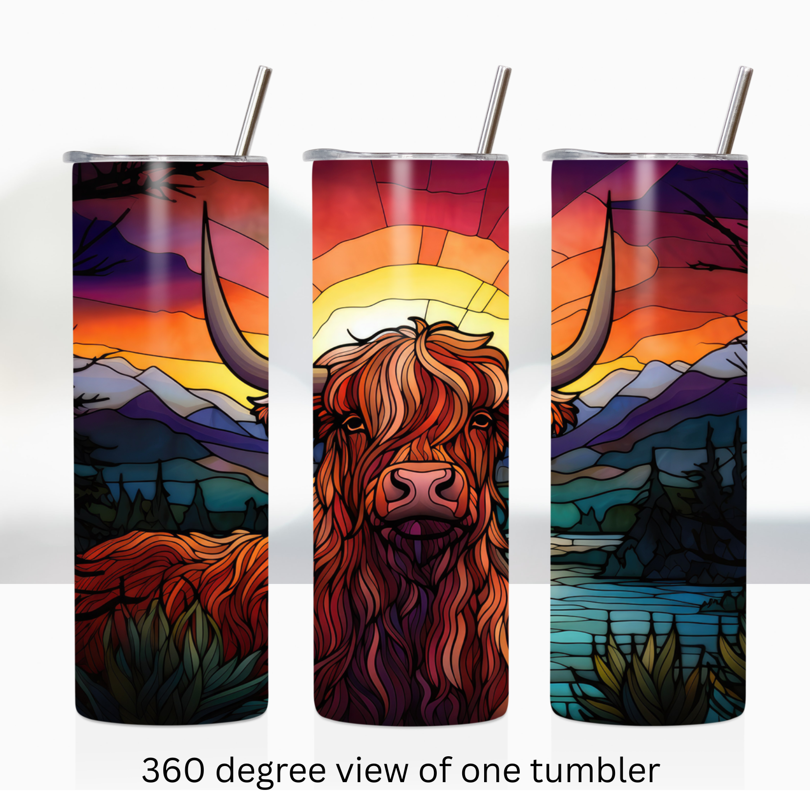 Highland cow 20oz stainless steel insulated tumbler drinkware