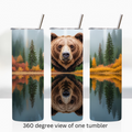 Water reflection bear 20oz stainless steel insulated tumbler drinkware