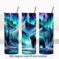 Northern lights bear 20oz stainless steel insulated tumbler drinkware