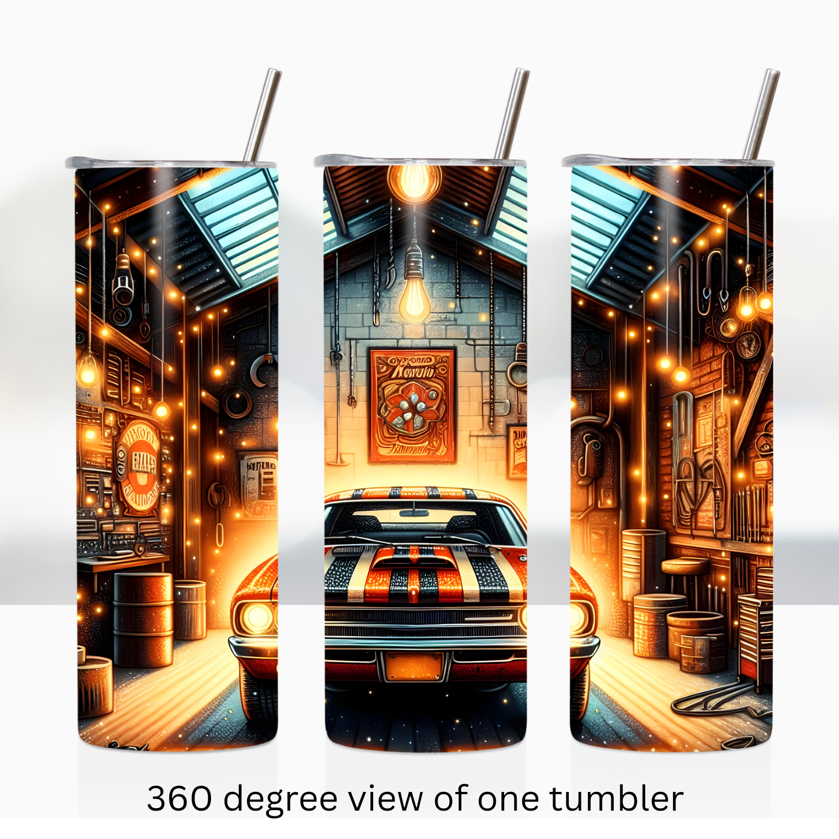 Classic muscle car 20oz stainless steel insulated tumbler drinkware