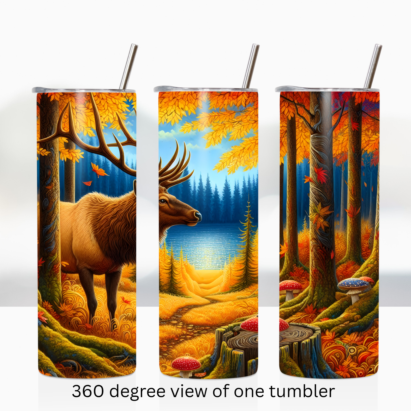 Woodland forest elk  20oz stainless steel insulated tumbler drinkware