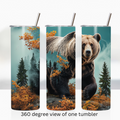 Autumn forest bear 20oz stainless steel insulated tumbler drinkware