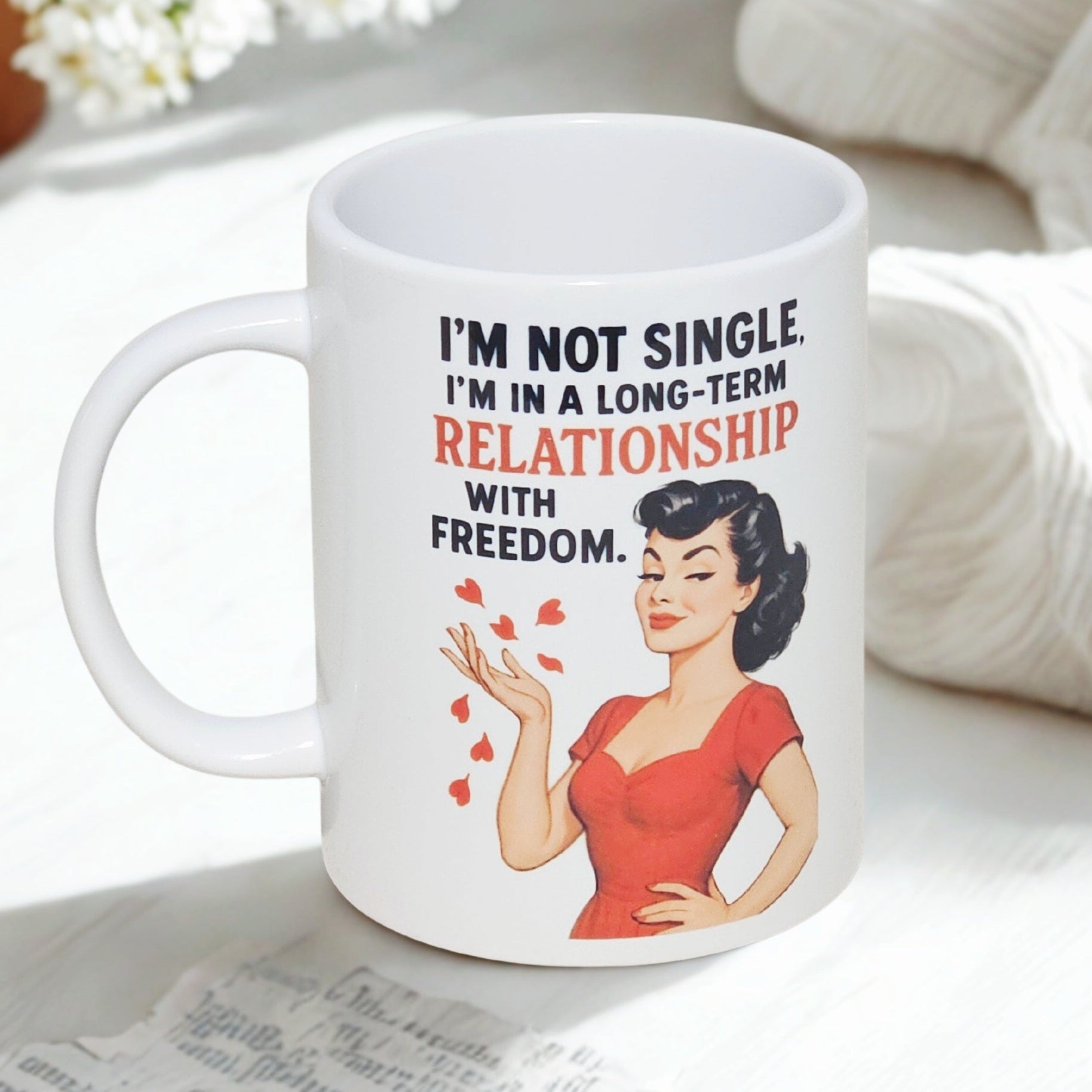Sarcastic single retro girl 15oz coffee mug new