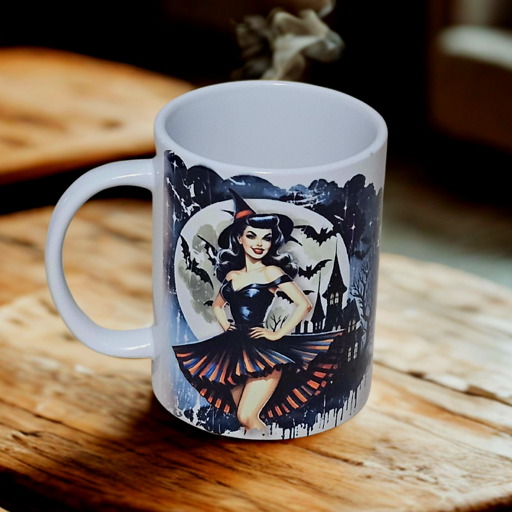 Retro witch halloween 15oz coffee mug new novelty cup