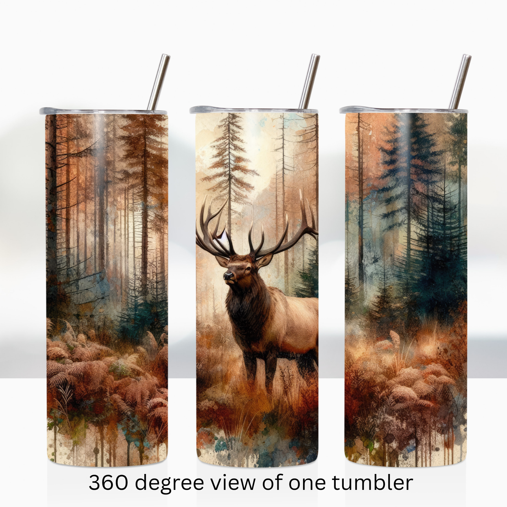 Deer buck 20 oz stainless steel insulated tumbler drinkware