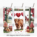 Highland cow love 20oz stainless steel insulated tumbler drinkware valentine