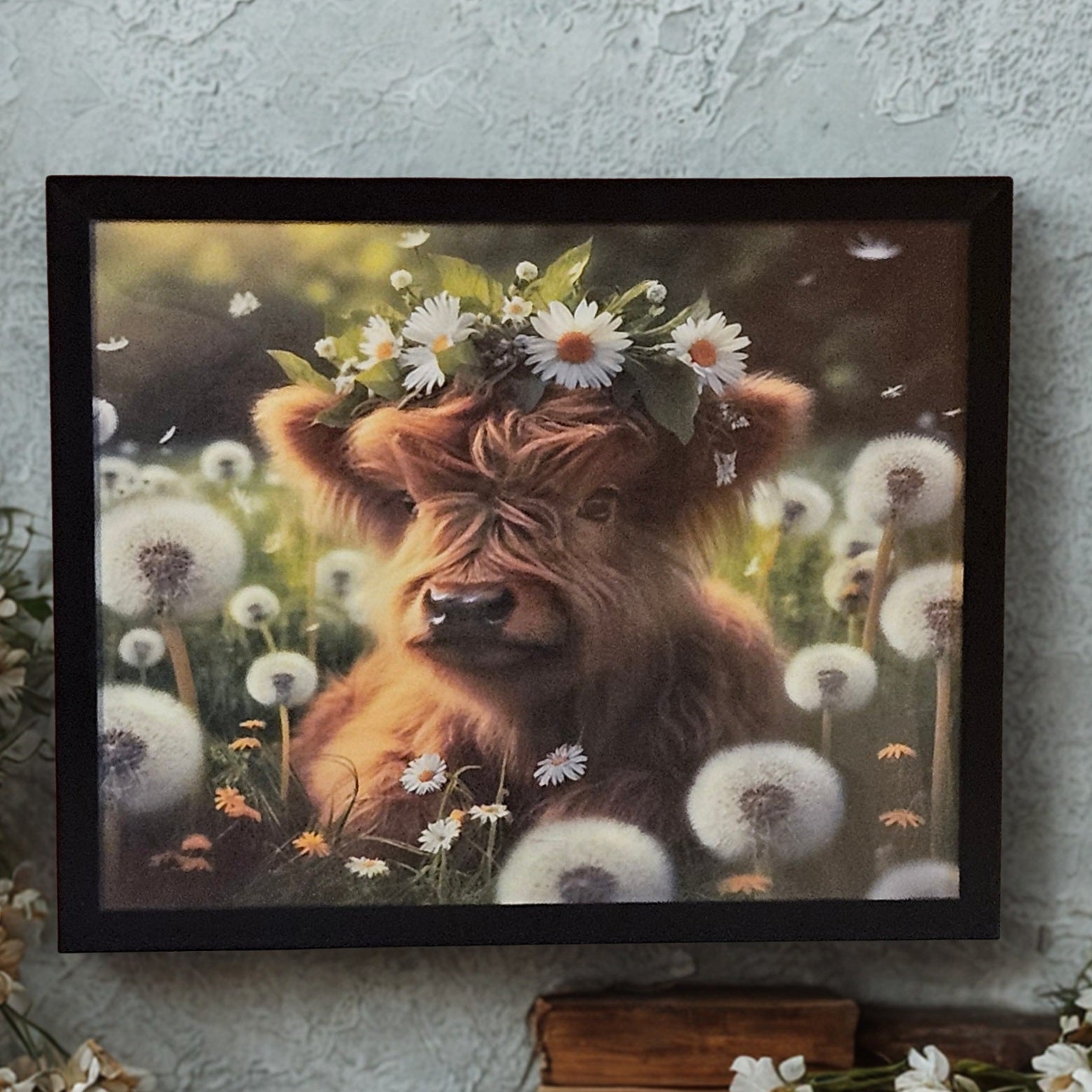 Highland cow spring decor 8x10 inch print wall art home decor