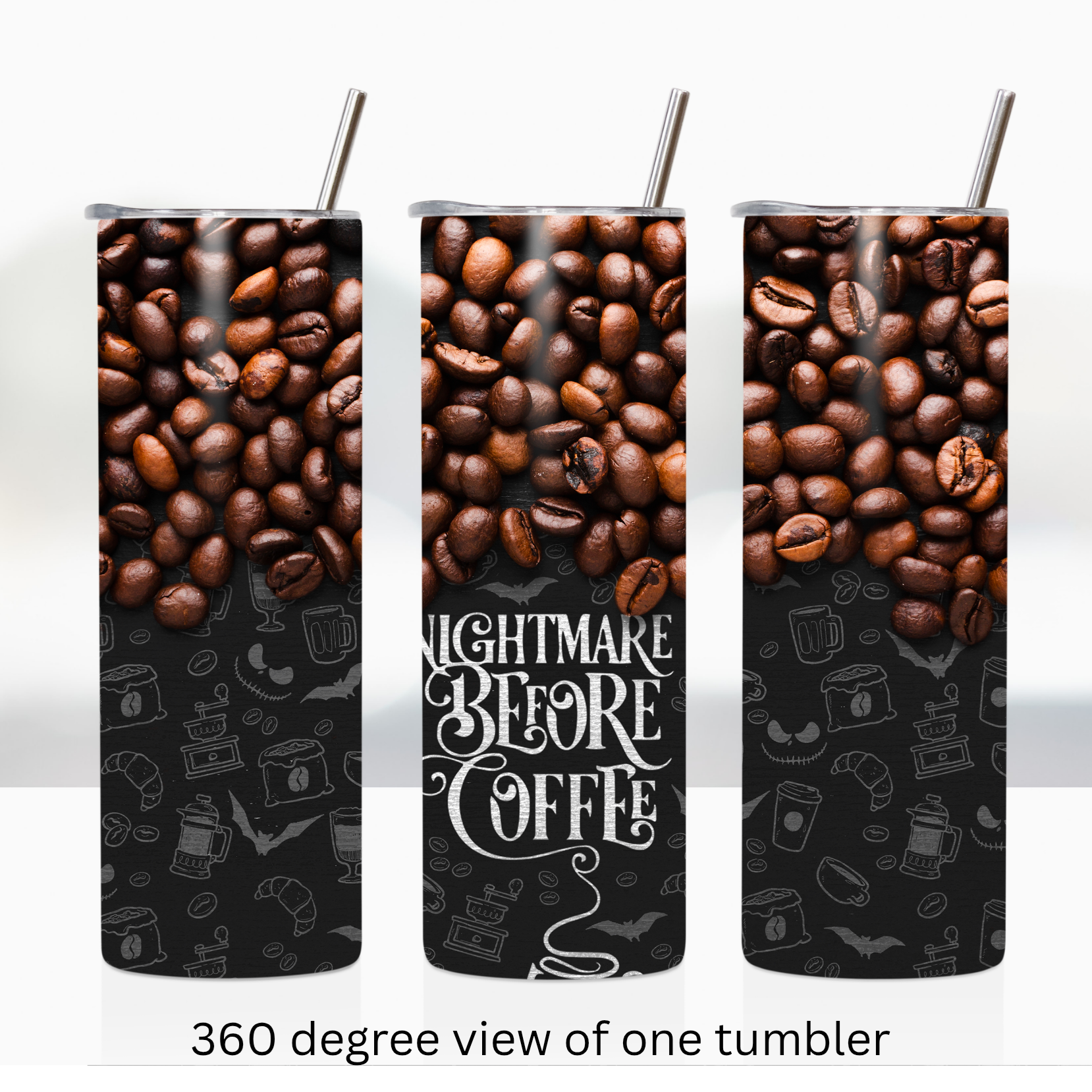 Nightmare before coffee 20oz stainless steel insulated tumbler drinkware
