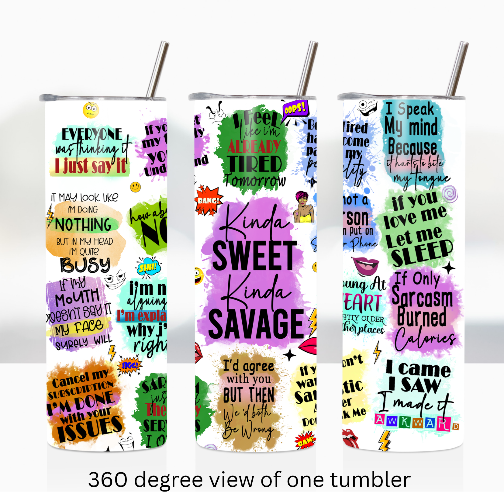 Sarcastic sayings 20oz stainless steel insulated tumbler drinkware