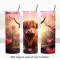 Highland cow love 20oz stainless steel insulated tumbler drinkware valentine