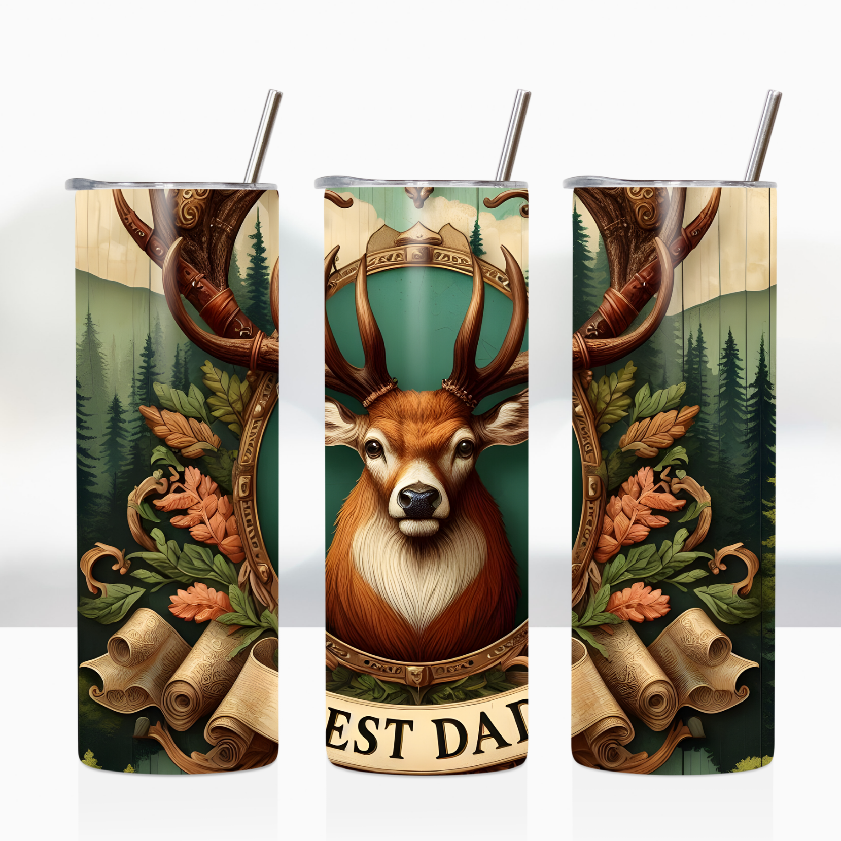Best Dad deer 20oz stainless steel insulated tumbler drinkware