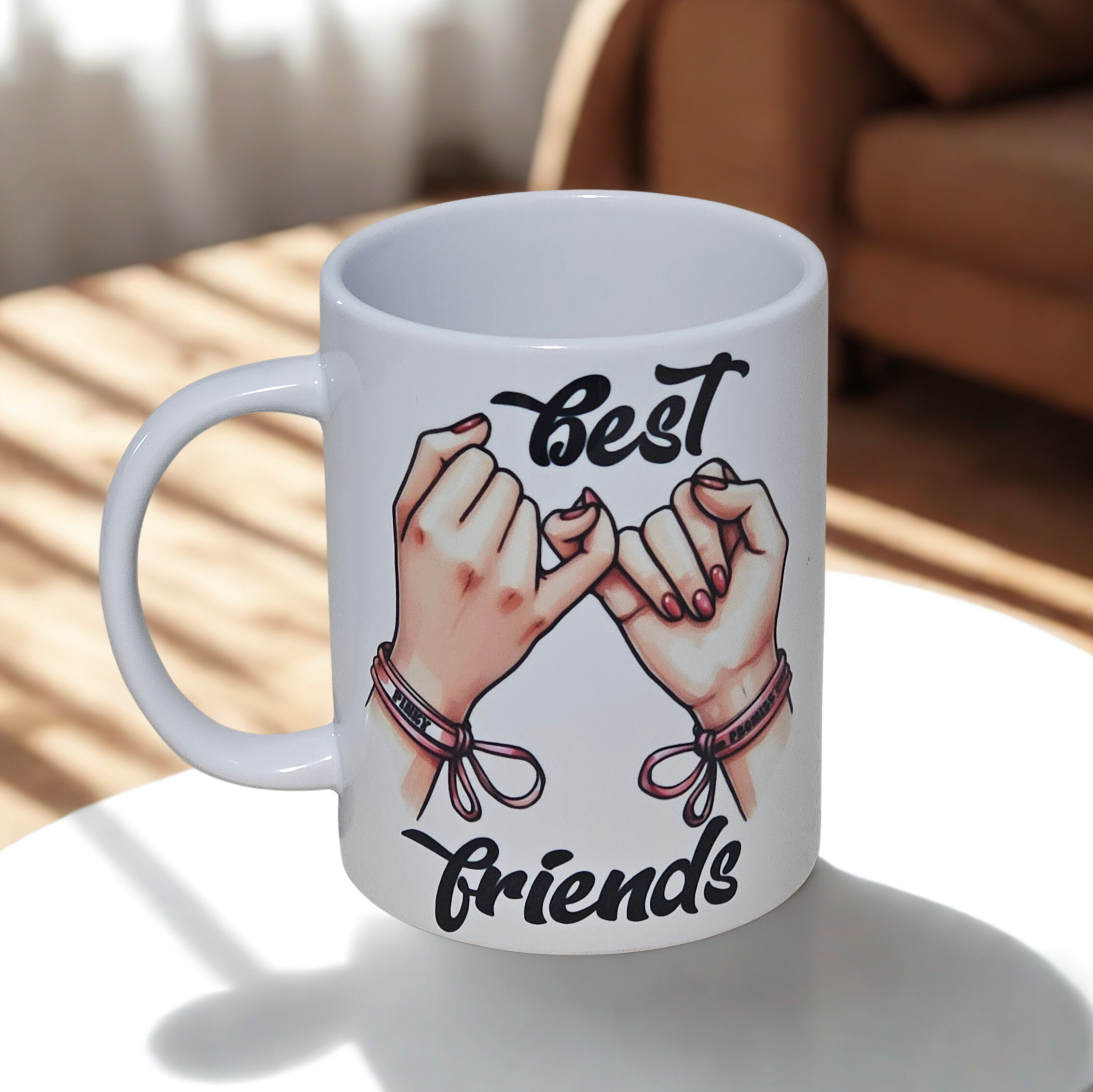 Best friends pinky swear 15oz coffee mug new novelty cup
