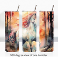 Watercolor horse 20oz stainless steel insulated tumbler drinkware travel cup water bottle
