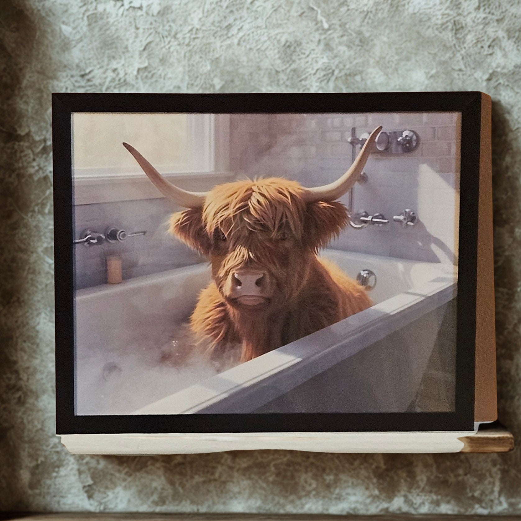Highland cow bathroom decor 8x10 inch print