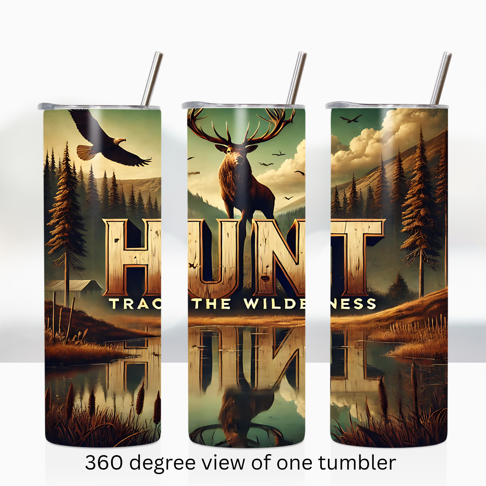 Hunt track the wilderness 20oz stainless steel insulated tumbler drinkware