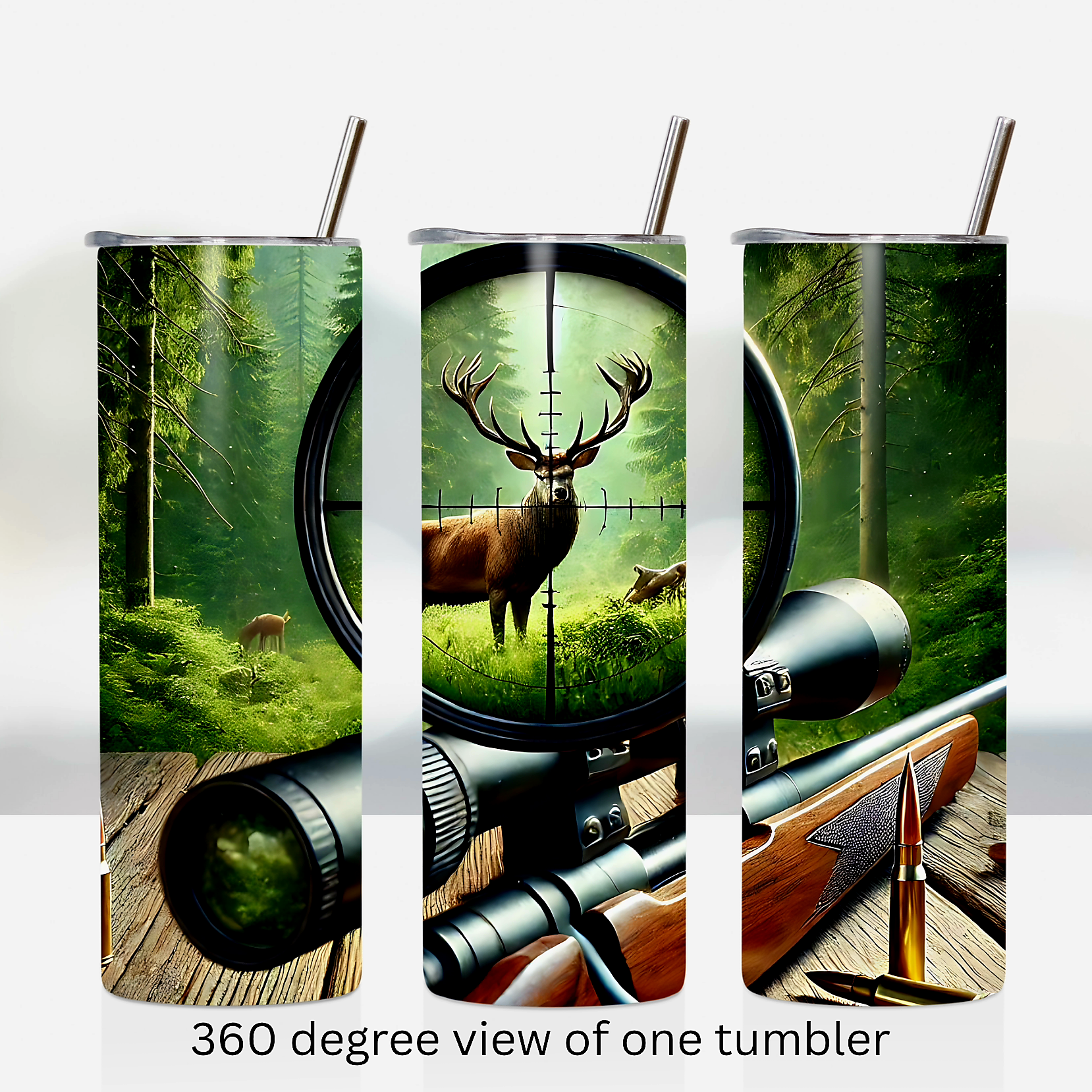 Hunting deer buck 20oz stainless steel insulated tumbler drinkware