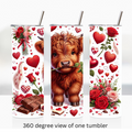 Highland cow love 20oz stainless steel insulated tumbler drinkware valentine