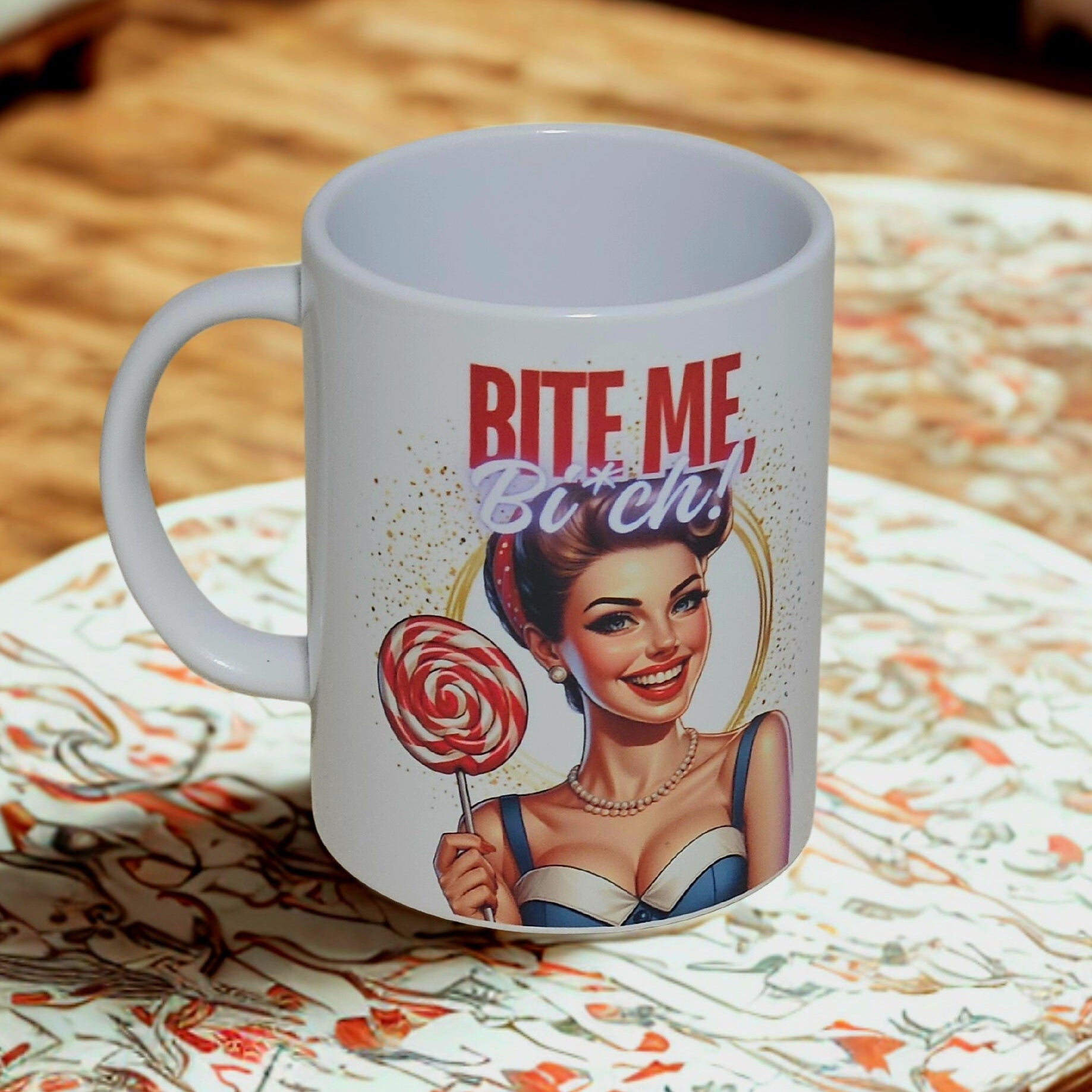 Sarcastic retro girl 15oz coffee mug new humorous