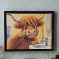 Highland cow bathroom decor 8x10 inch print