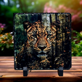 Slate leopard picture home decor piece