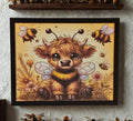 Highland cow bee spring decor 8x10 inch print wall art home decor