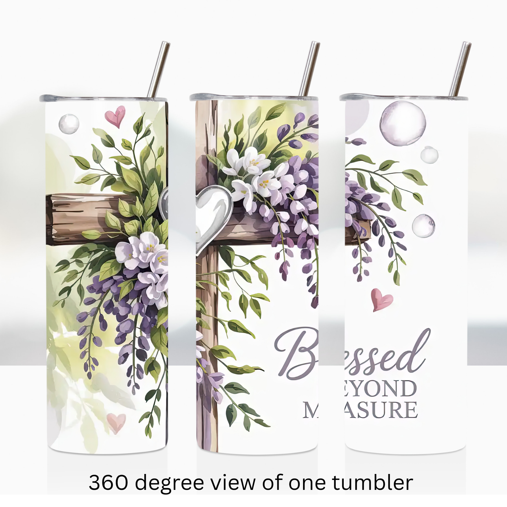 Blessed 20oz stainless steel insulated tumbler drinkware religious Christianity quote