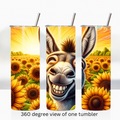 Happy sunflower donkey 20oz stainless steel insulated tumbler drinkware