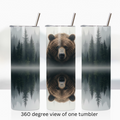 Water reflection bear 20oz stainless steel insulated tumbler drinkware
