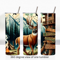 Woodland forest deer 20oz stainless steel insulated tumbler drinkware