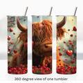 Highland cow love 20oz stainless steel insulated tumbler drinkware valentine