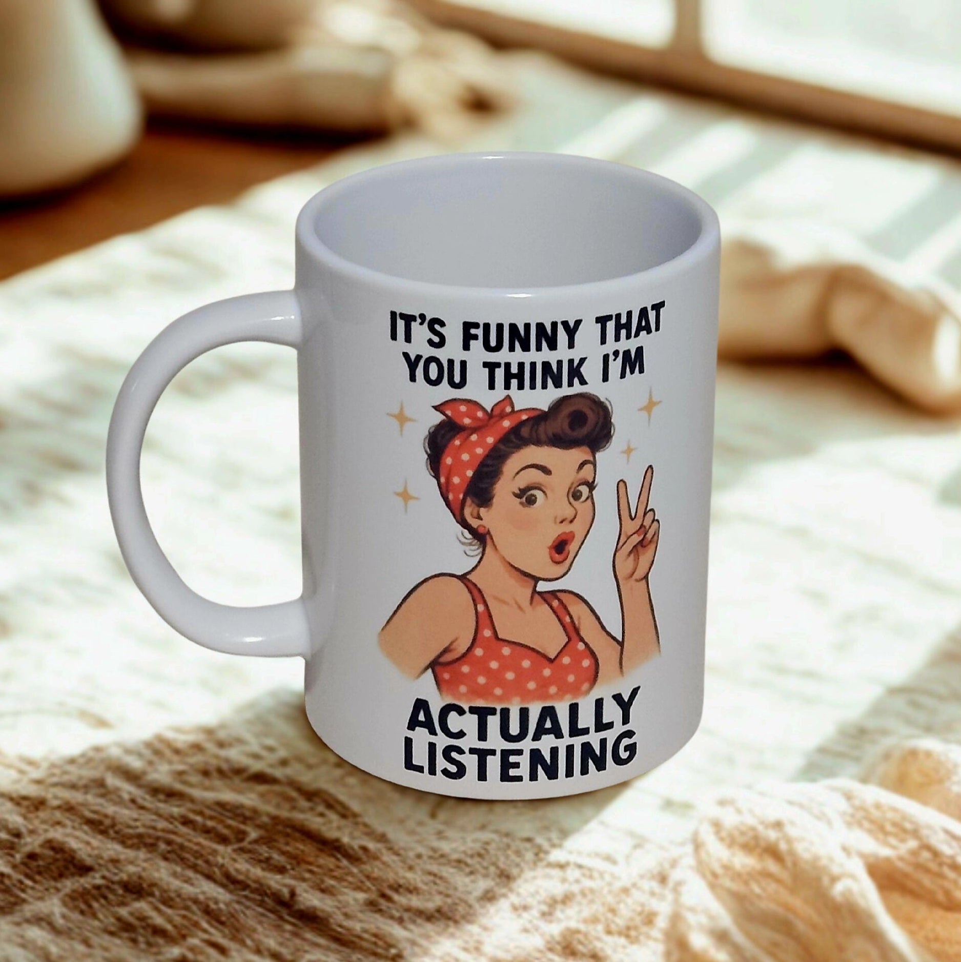 Sarcastic retro girl 15oz coffee mug new