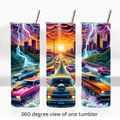 Classic muscle car 20oz stainless steel insulated tumbler drinkware