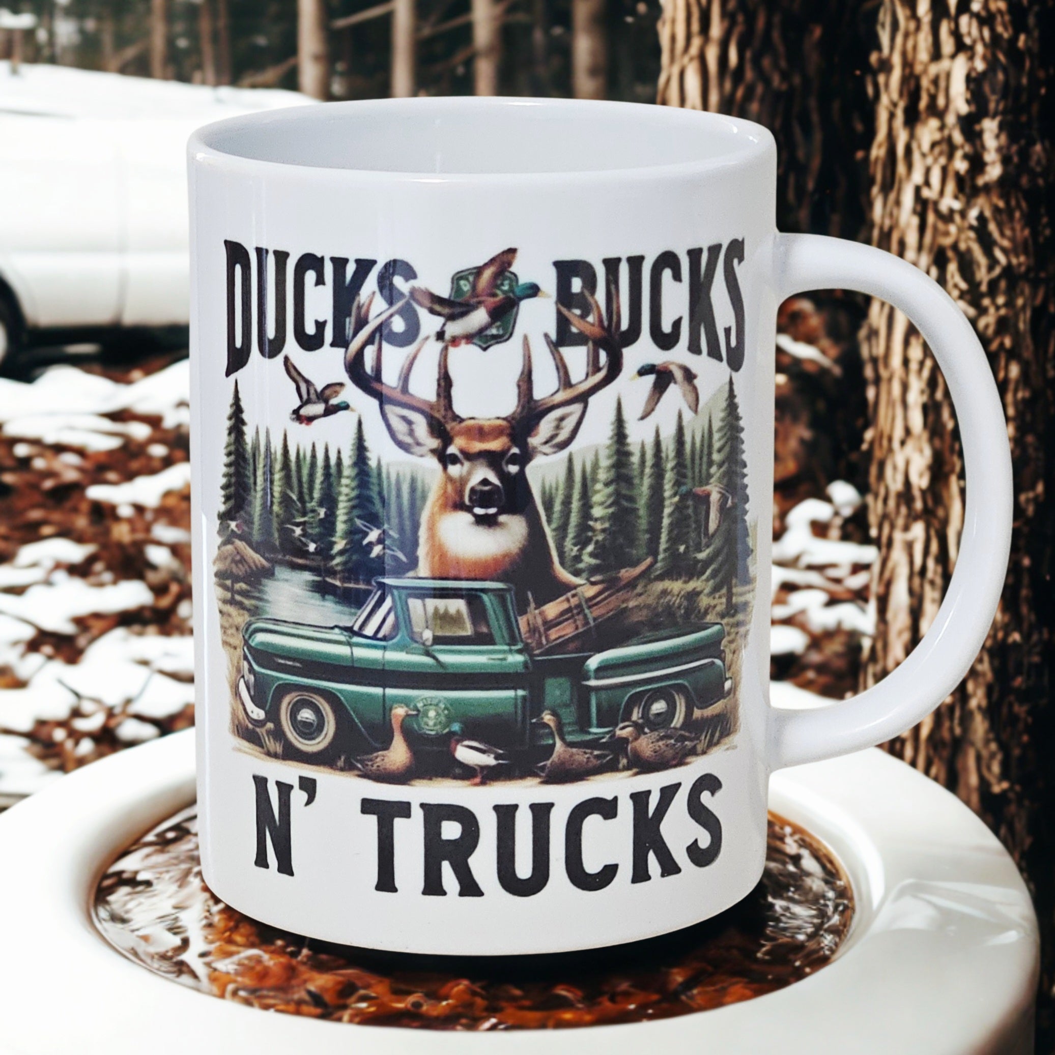 Buck hunting truck 15oz coffee mug new novelty cup