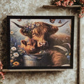 Highland cow spring decor 8x10 inch print wall art home decor
