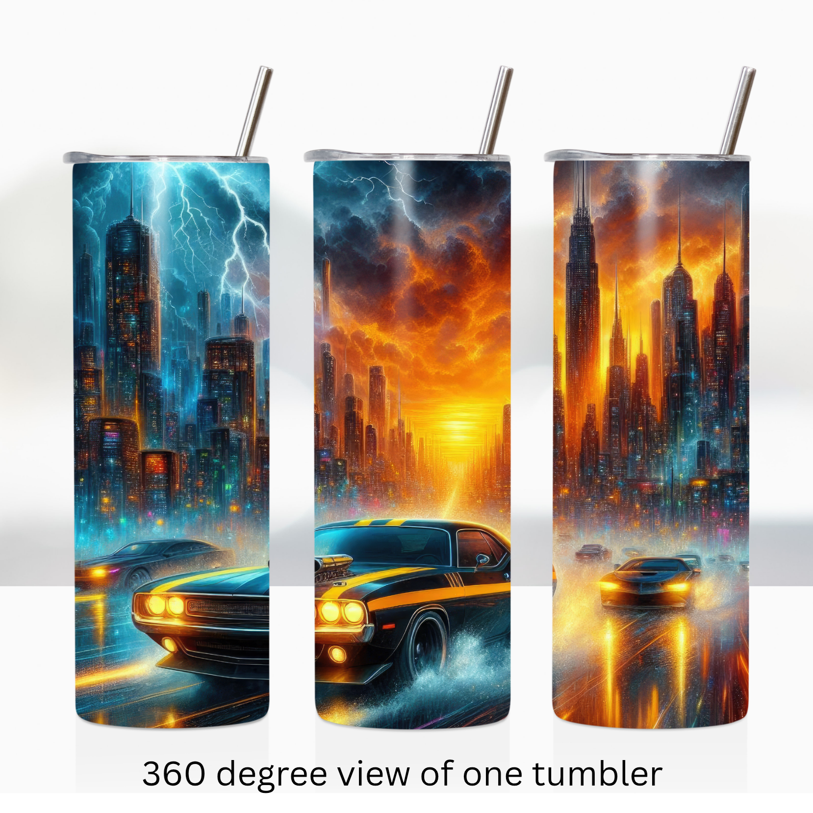 Classic muscle car 20oz stainless steel insulated tumbler drinkware