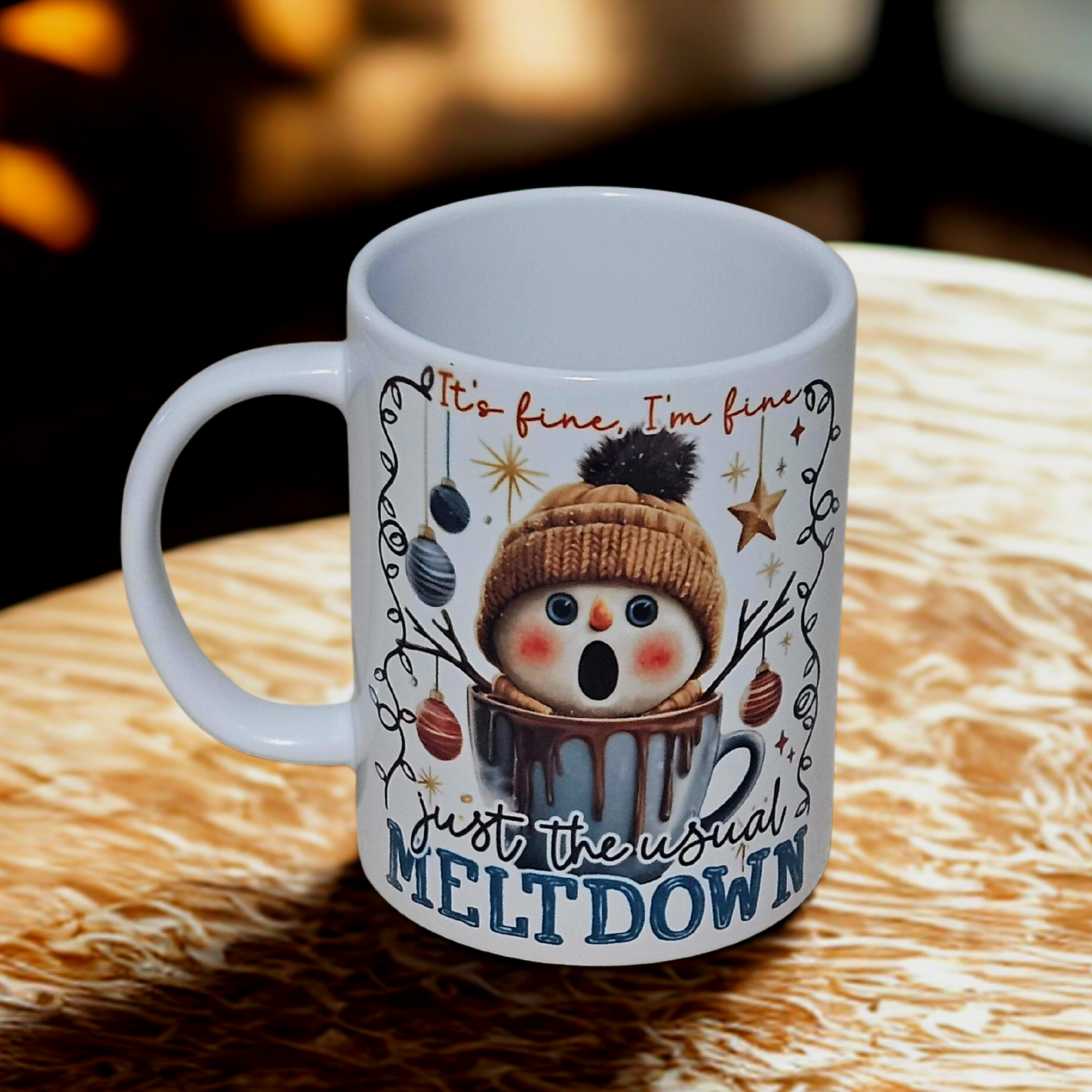 Meltdown snowman 15oz coffee mug new novelty cup humorous