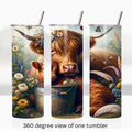 Highland cow spring 20oz stainless steel insulated tumbler drinkware