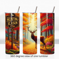 Autumn forest hunting season deer buck 20oz stainless steel insulated tumbler drinkware