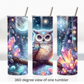 Mystical owl crystal moon 20oz stainless steel insulated tumbler drinkware
