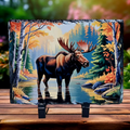 Slate majestic fall moose picture home decor rustic