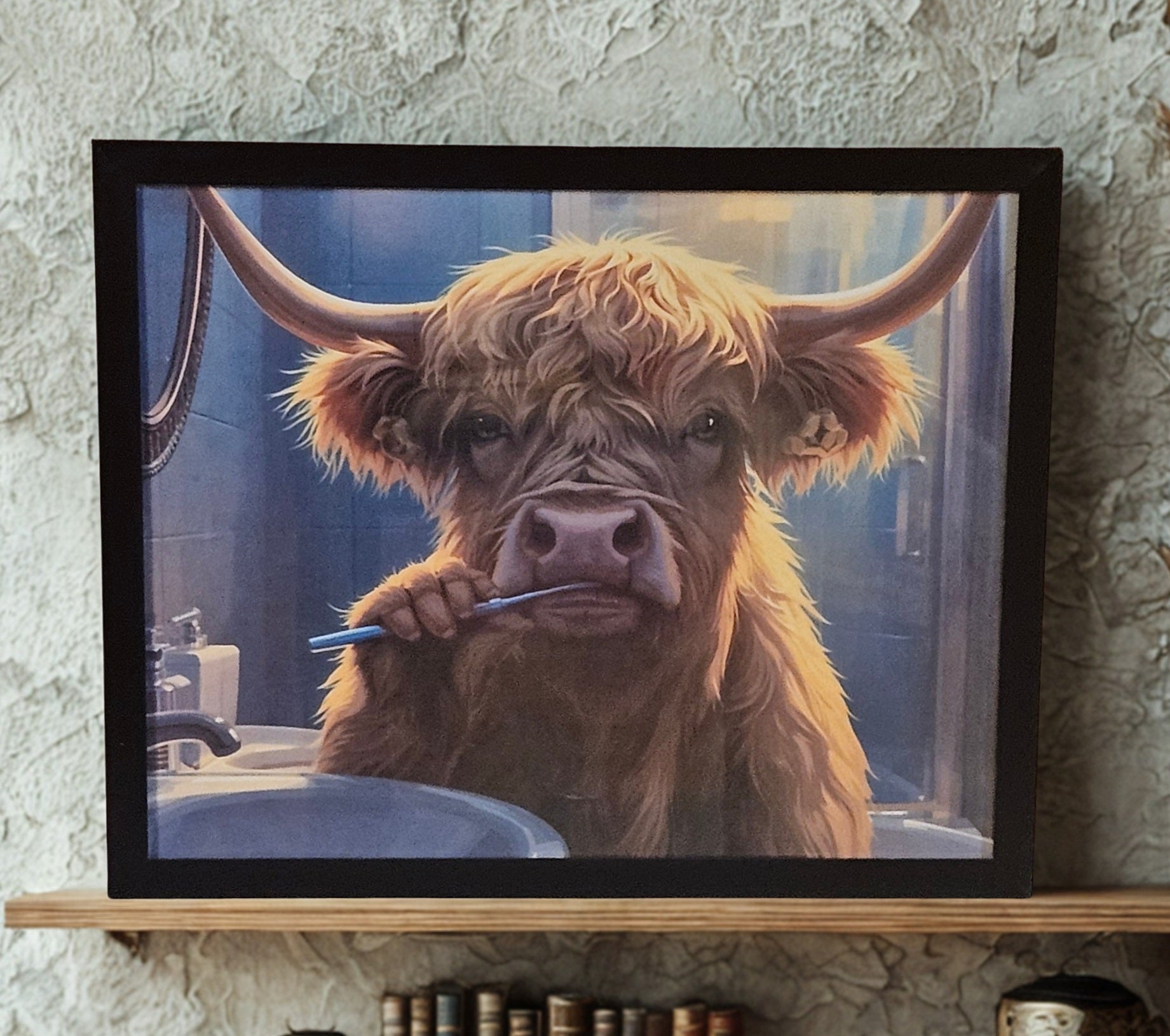 Highland cow bathroom decor 8x10 inch print