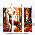 Autumn forest deer buck 20oz stainless steel insulated tumbler drinkware