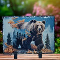 Slate autumn bear picture home decor piece